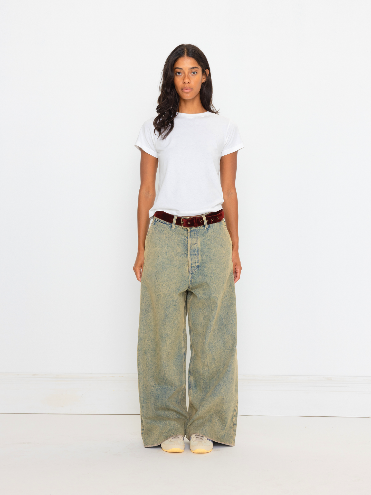 GREEN BAGGY UNISEX OVERDYED JEAN