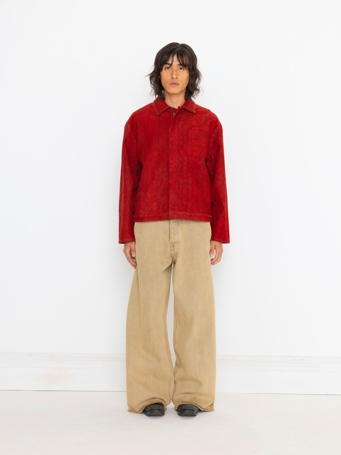 TAN BAGGY UNISEX OVERDYED JEAN