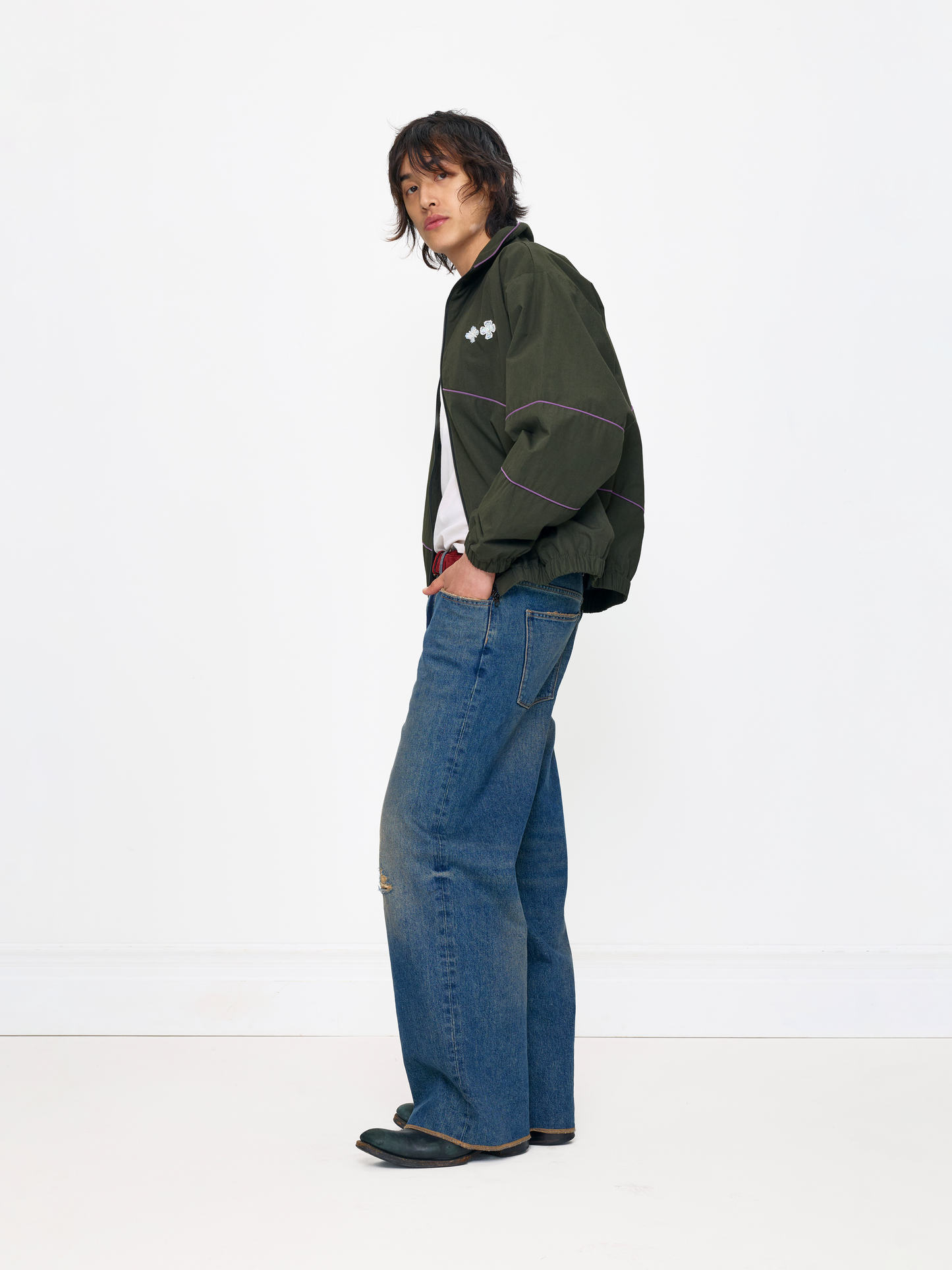 GREEN PURPLE UNISEX FOOTBALL JACKET