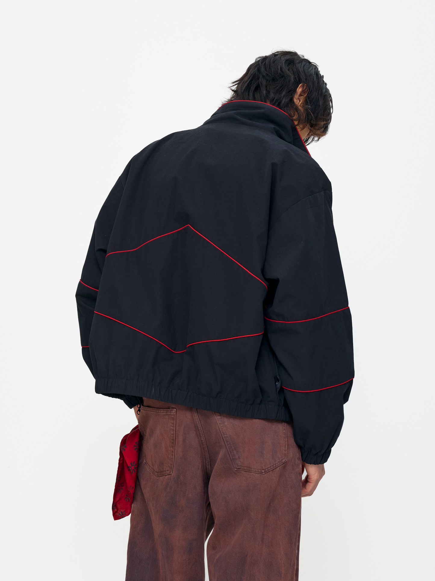 BLACK RED UNISEX FOOTBALL JACKET