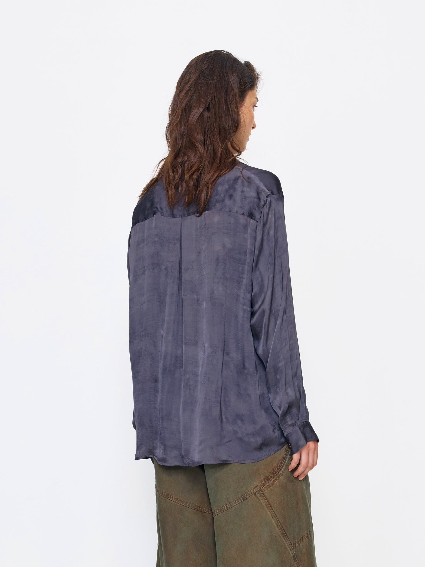 DARK SILVER UNISEX SILK SHIRT