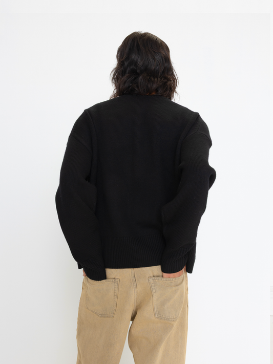 BLACK WOOL SWEATER