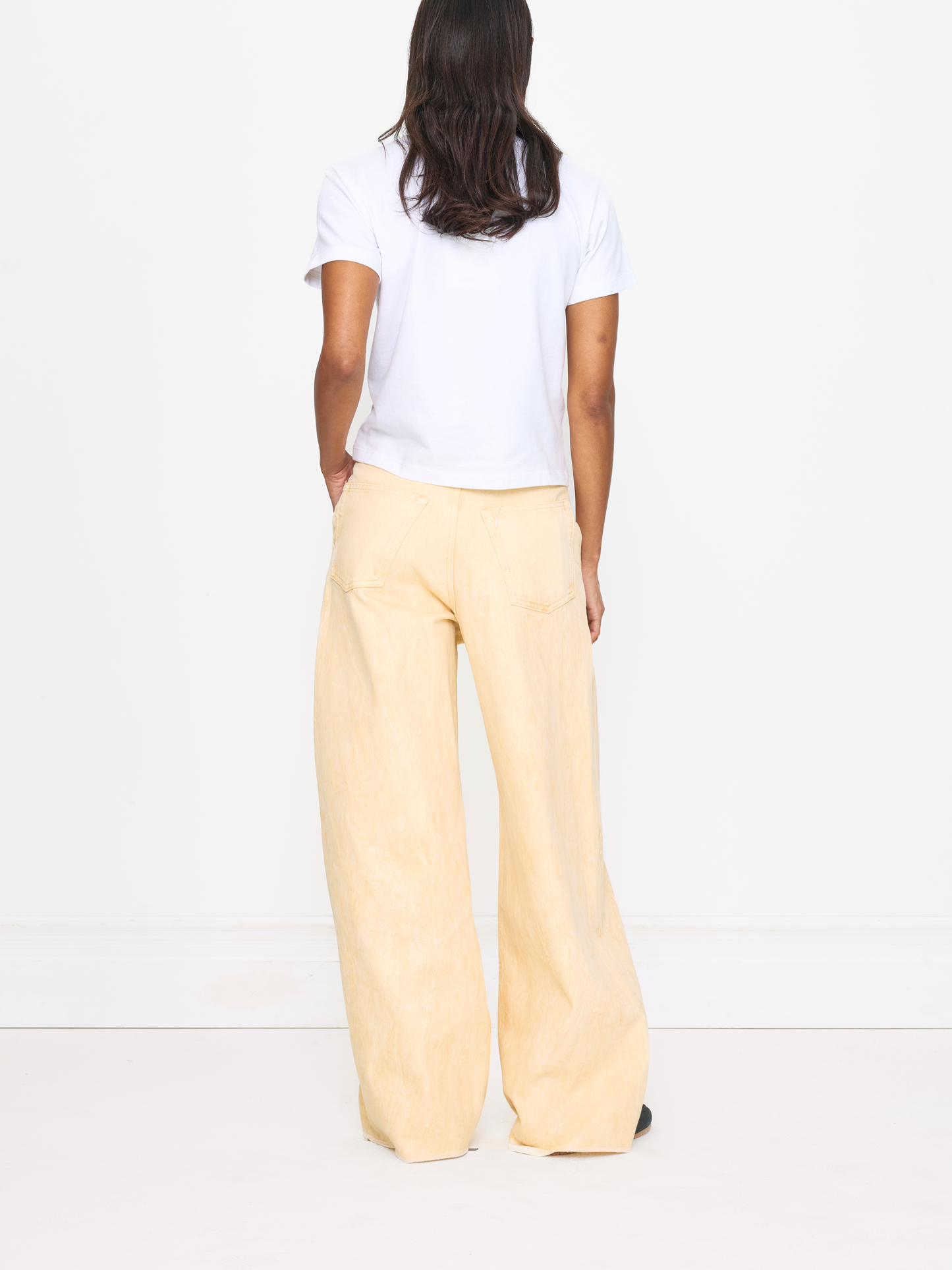 CREAM TIE DYE BAGGY UNISEX JEAN