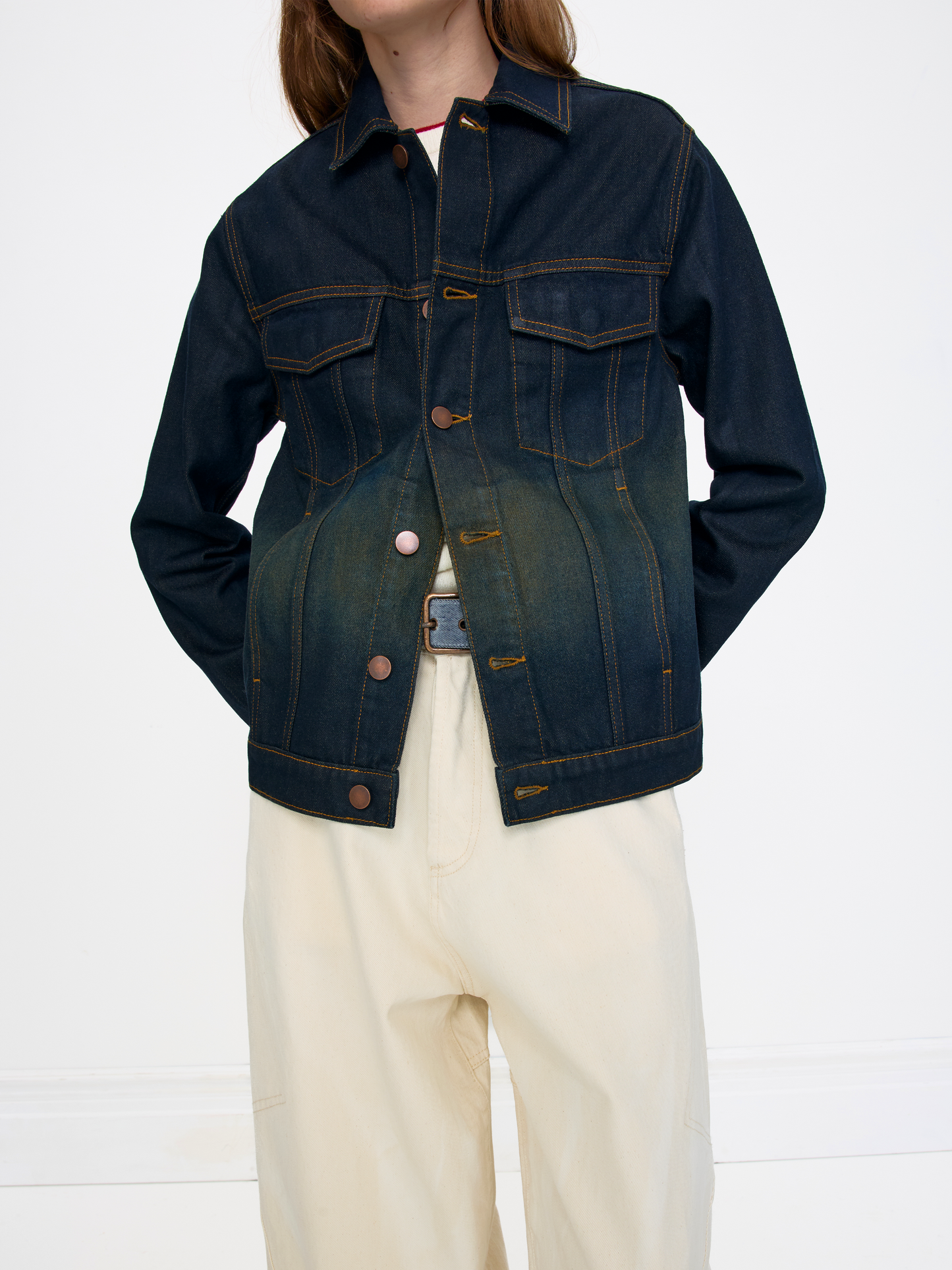 COATED DENIM UNISEX TRUCKER JACKET
