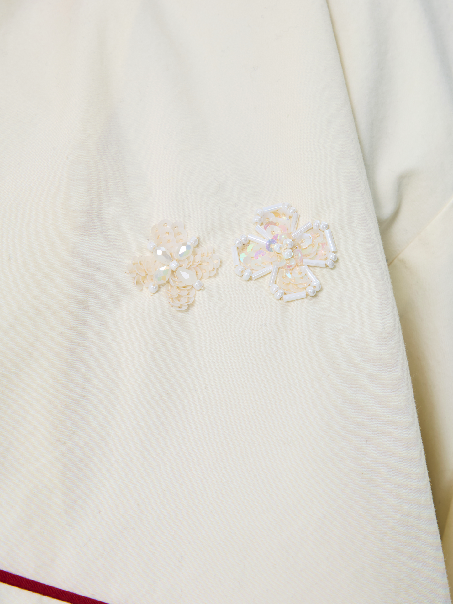 CREAM RED UNISEX FOOTBALL JACKET