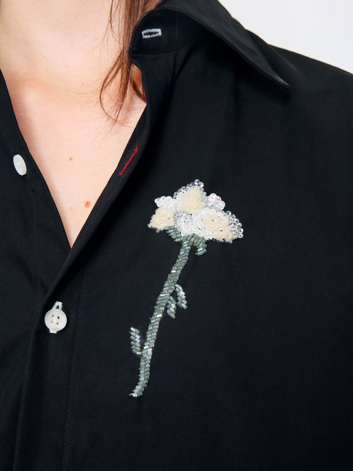 BLACK BEADED UNISEX SHIRT