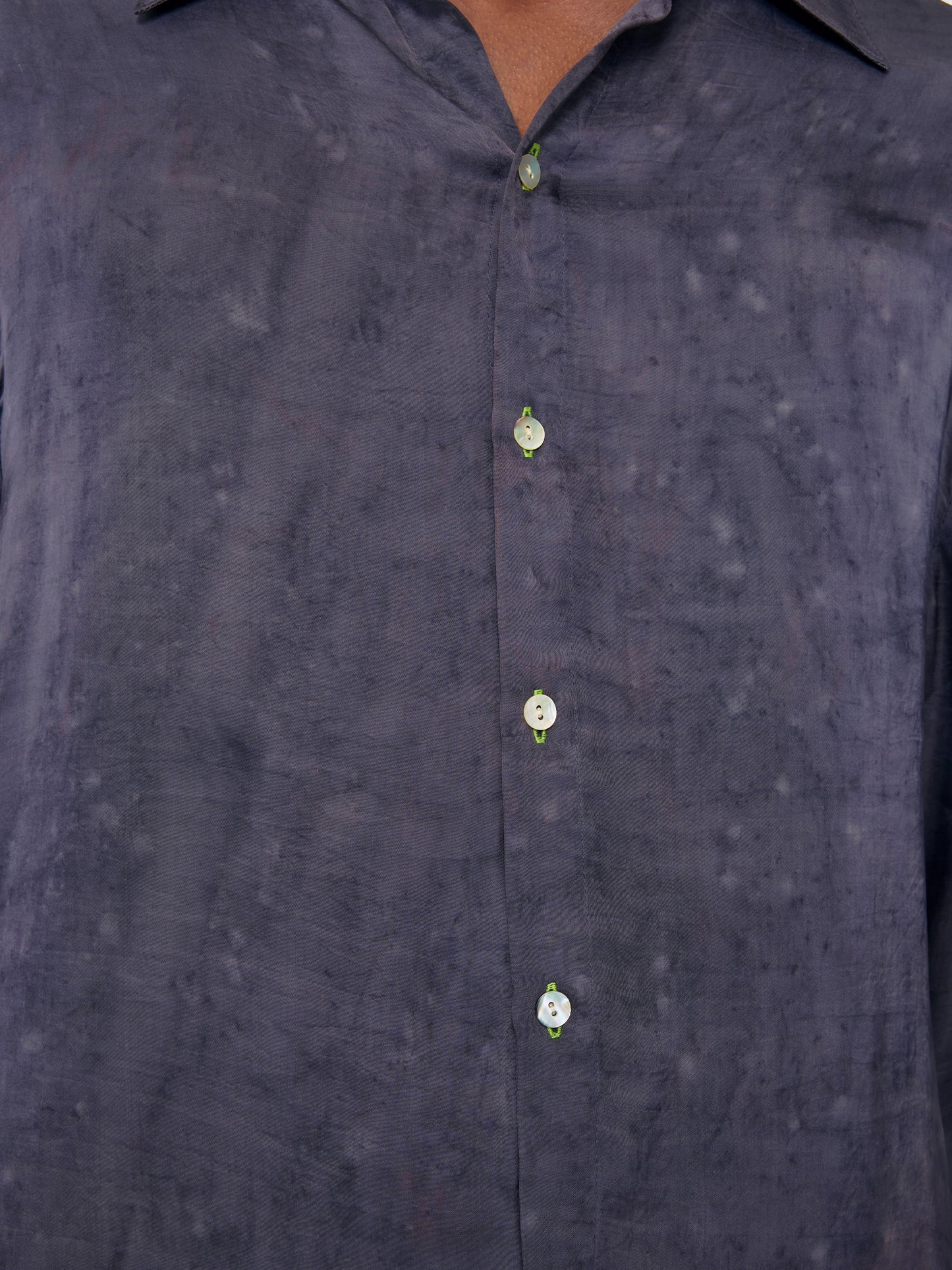 DARK SILVER UNISEX SILK SHIRT