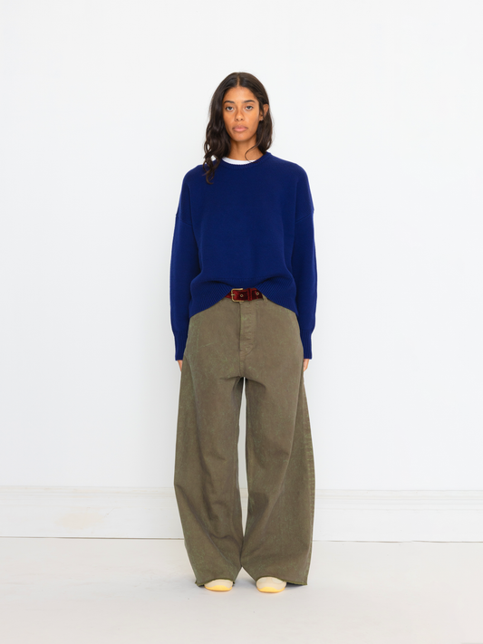 MOSS GREEN BAGGY UNISEX OVERDYED JEAN