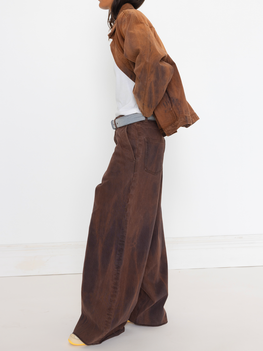 BROWN MARBLE UNISEX BAGGY JEAN