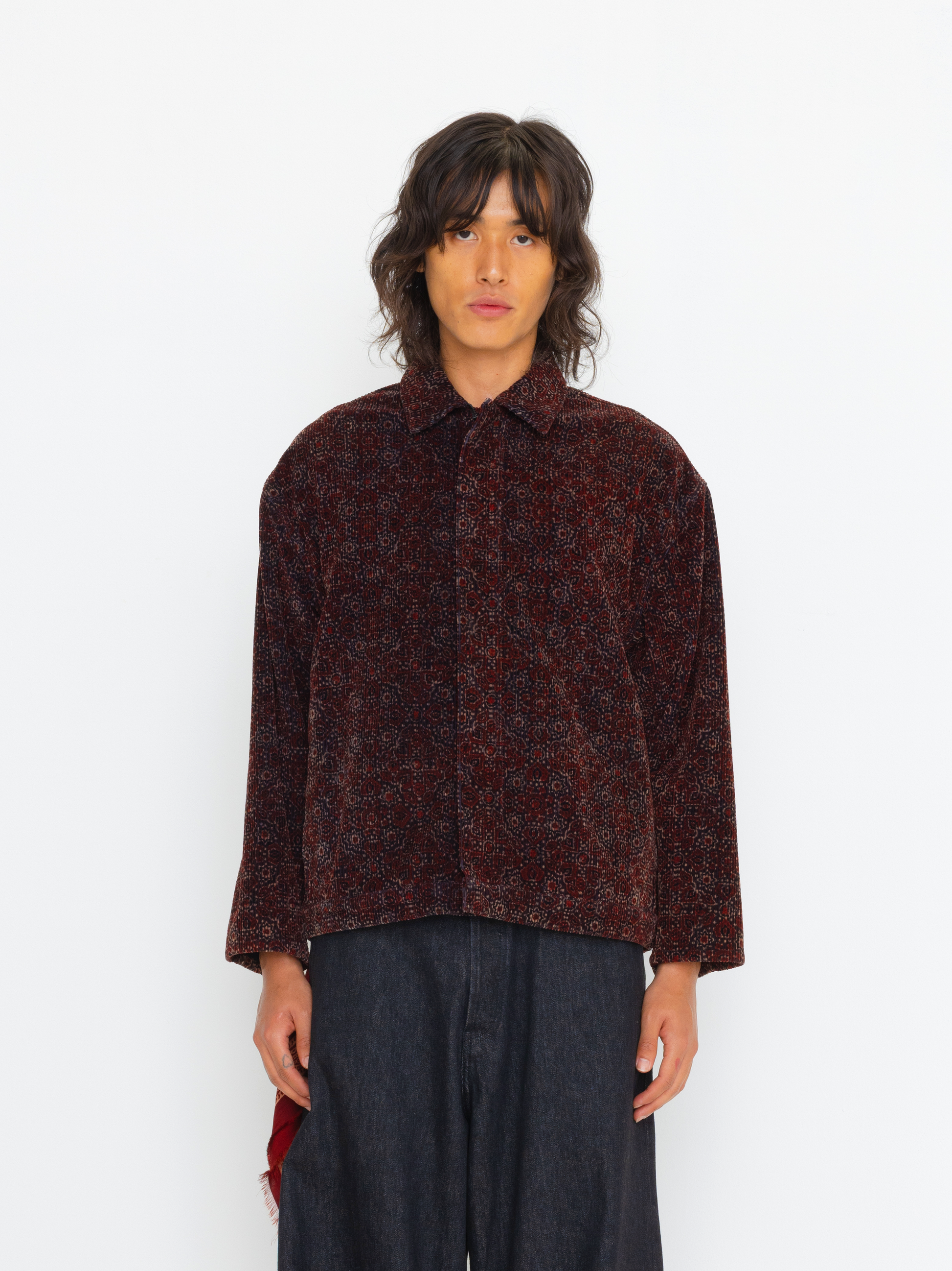 HAND BLOCK PRINTED UNISEX JACKET XXS - Main Image