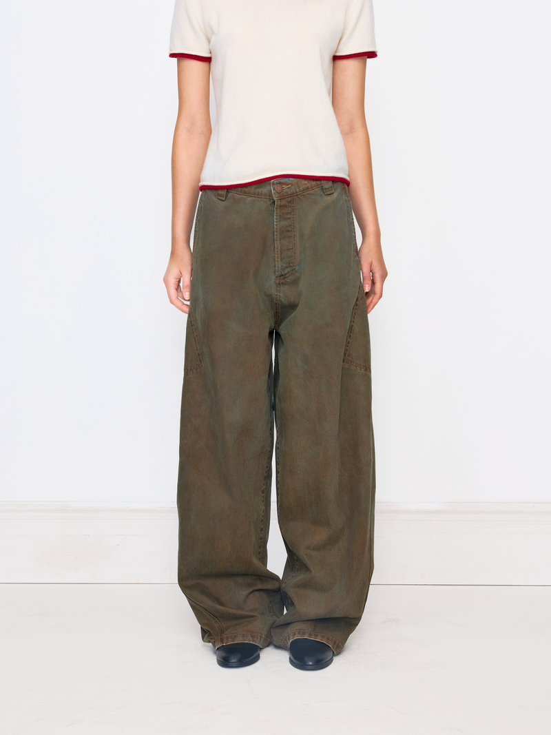 PATINA GREEN BARREL UNISEX JEAN