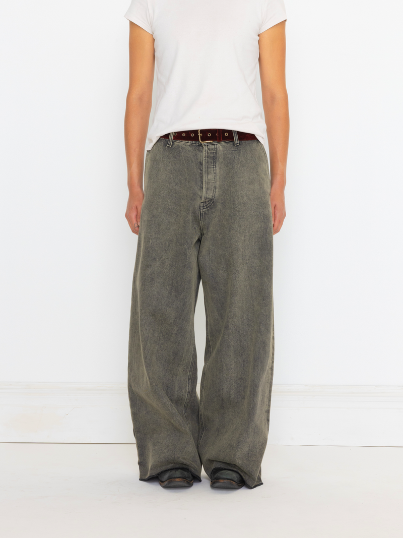 GREY BAGGY UNISEX OVERDYED JEAN