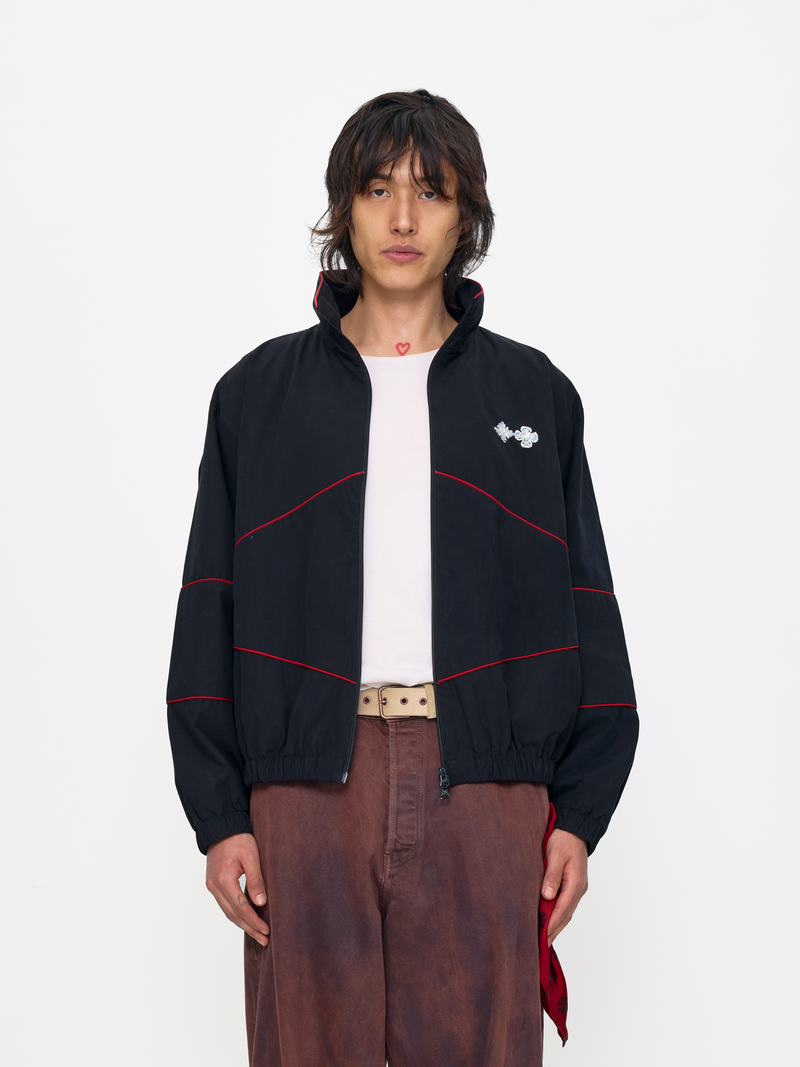 BLACK RED UNISEX FOOTBALL JACKET