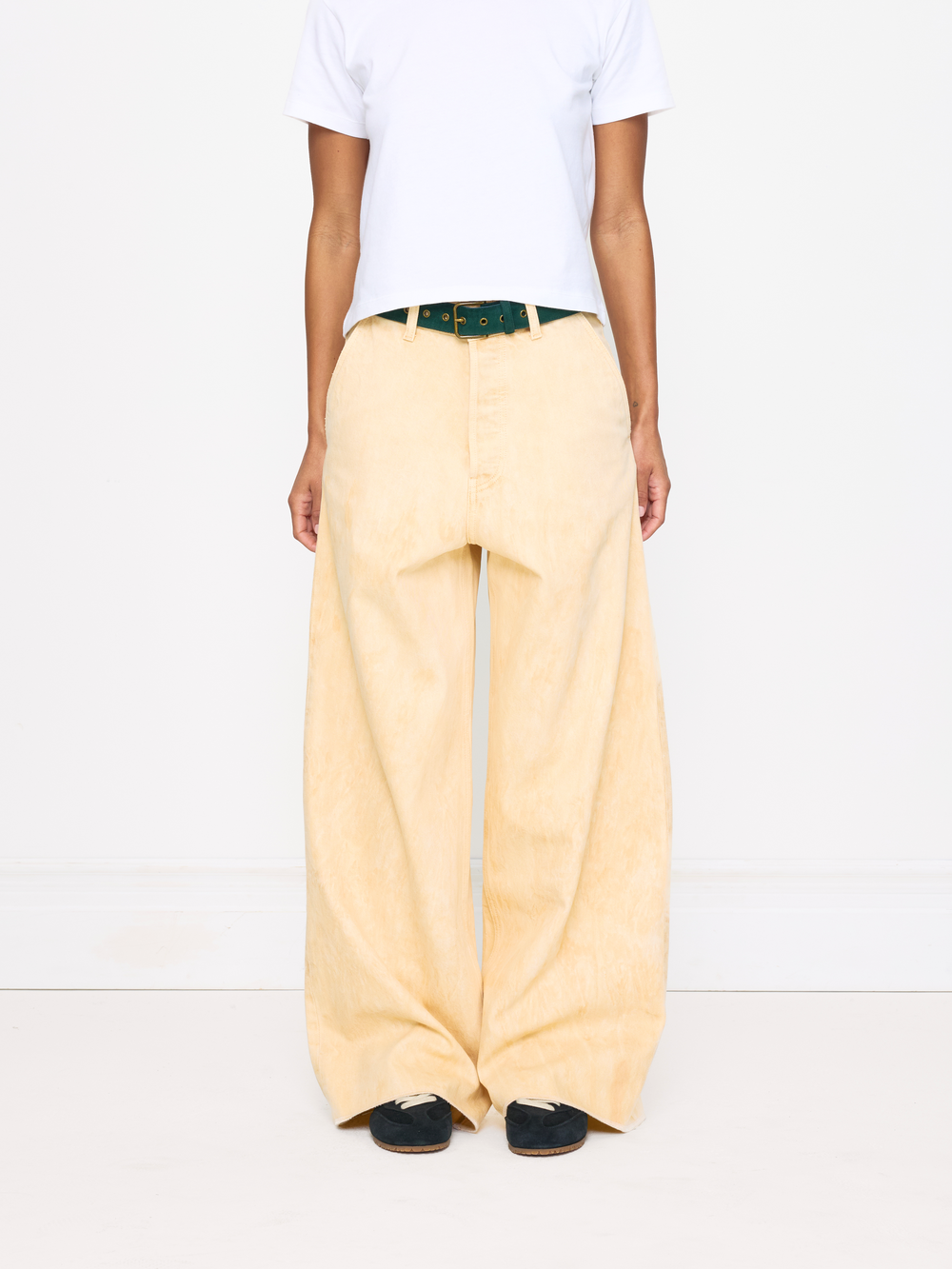 CREAM TIE DYE BAGGY UNISEX JEAN