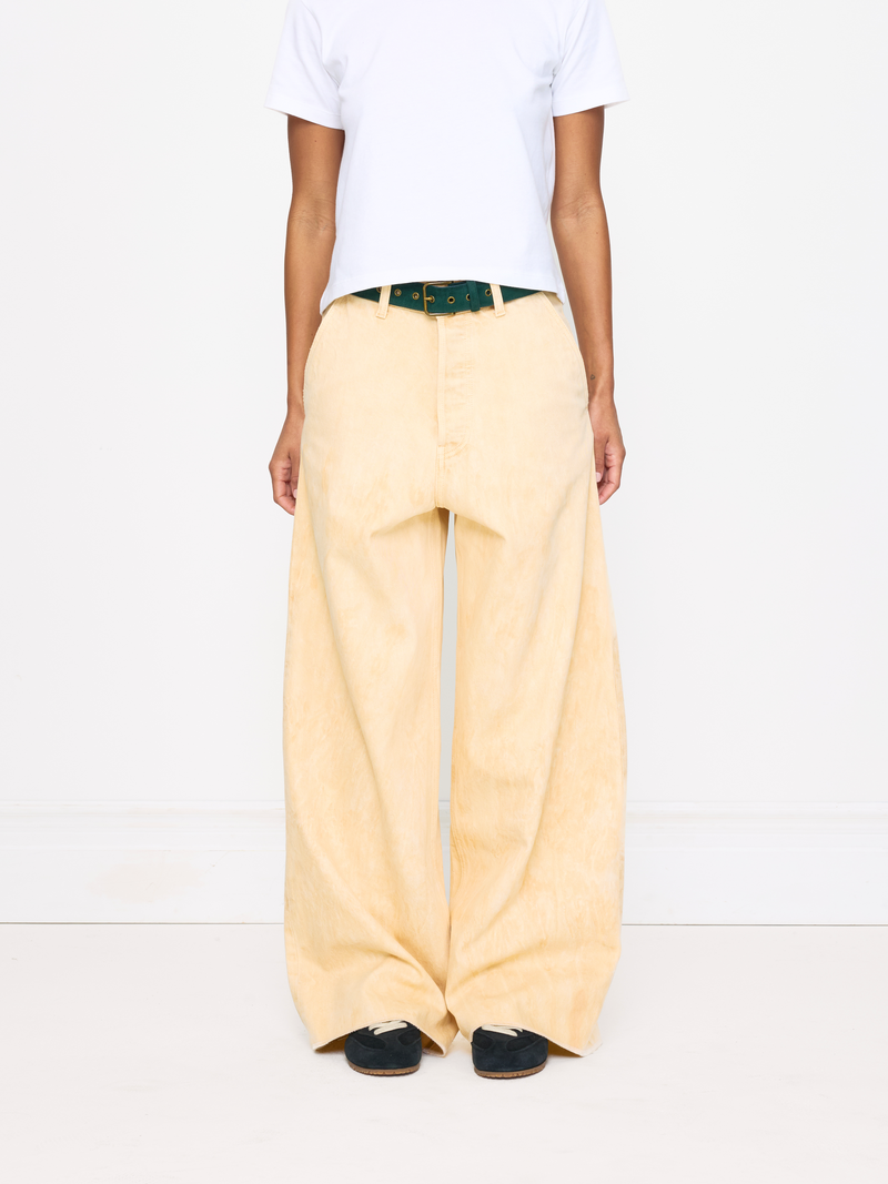 CREAM TIE DYE BAGGY UNISEX JEAN