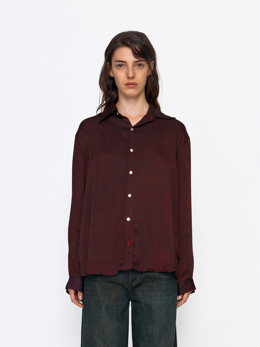 MAROON UNISEX SILK SHIRT