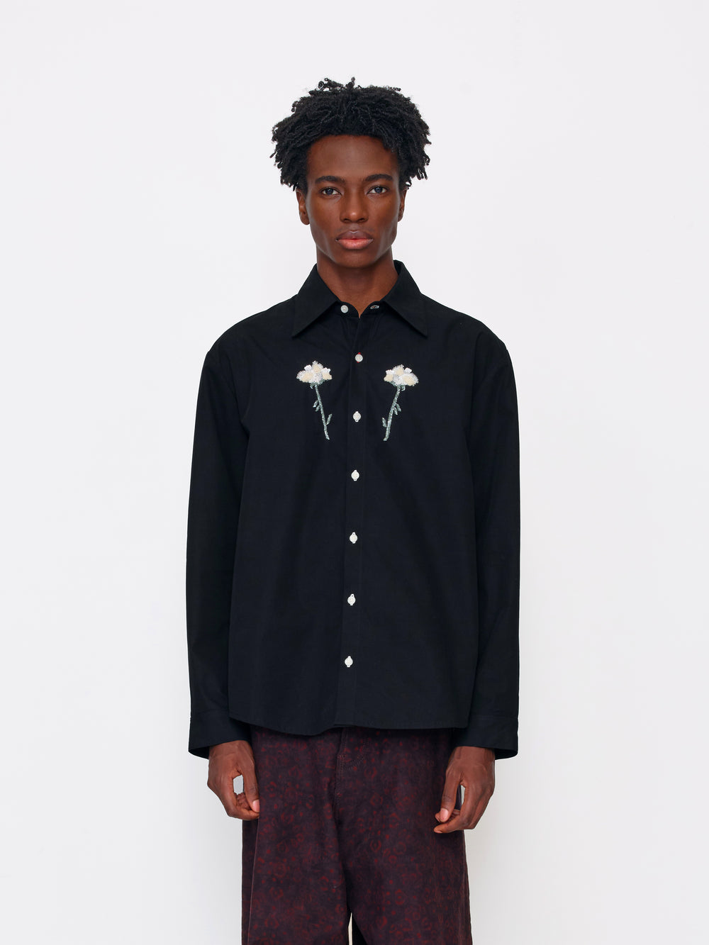 BLACK BEADED UNISEX SHIRT