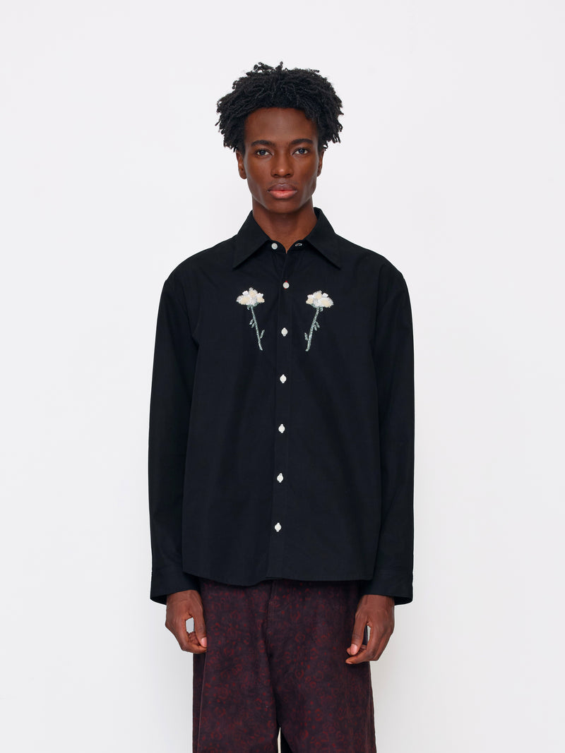 BLACK BEADED UNISEX SHIRT