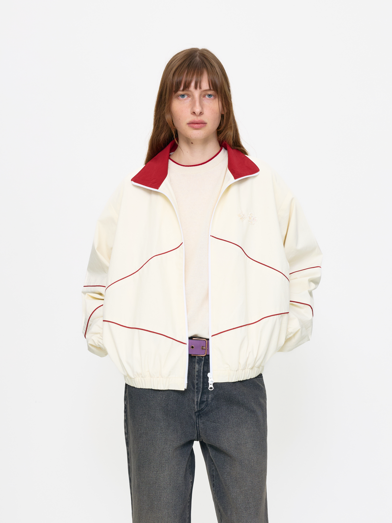 CREAM RED UNISEX FOOTBALL JACKET