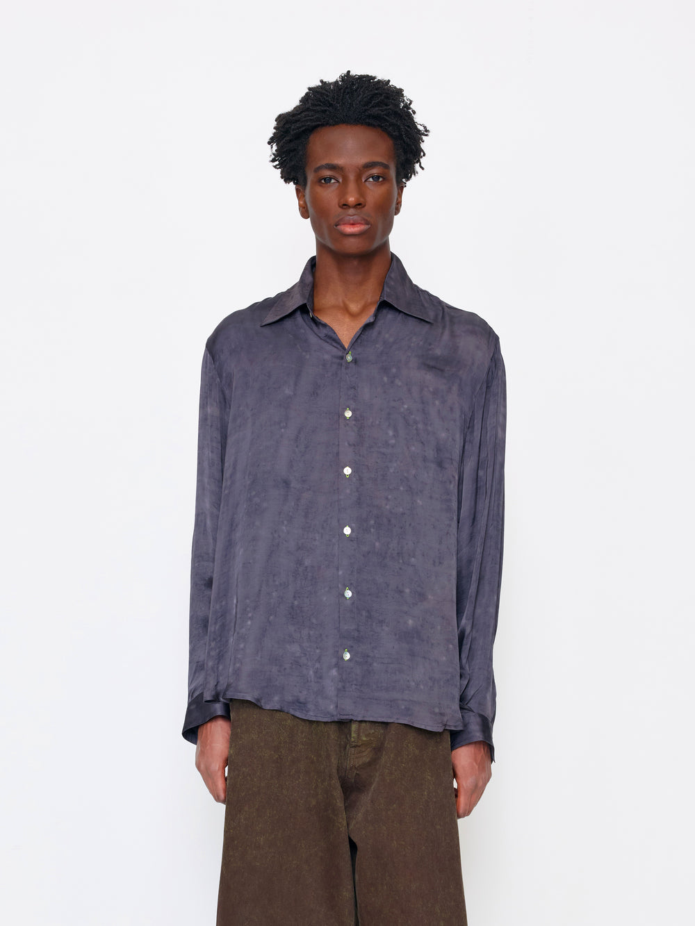 DARK SILVER UNISEX SILK SHIRT