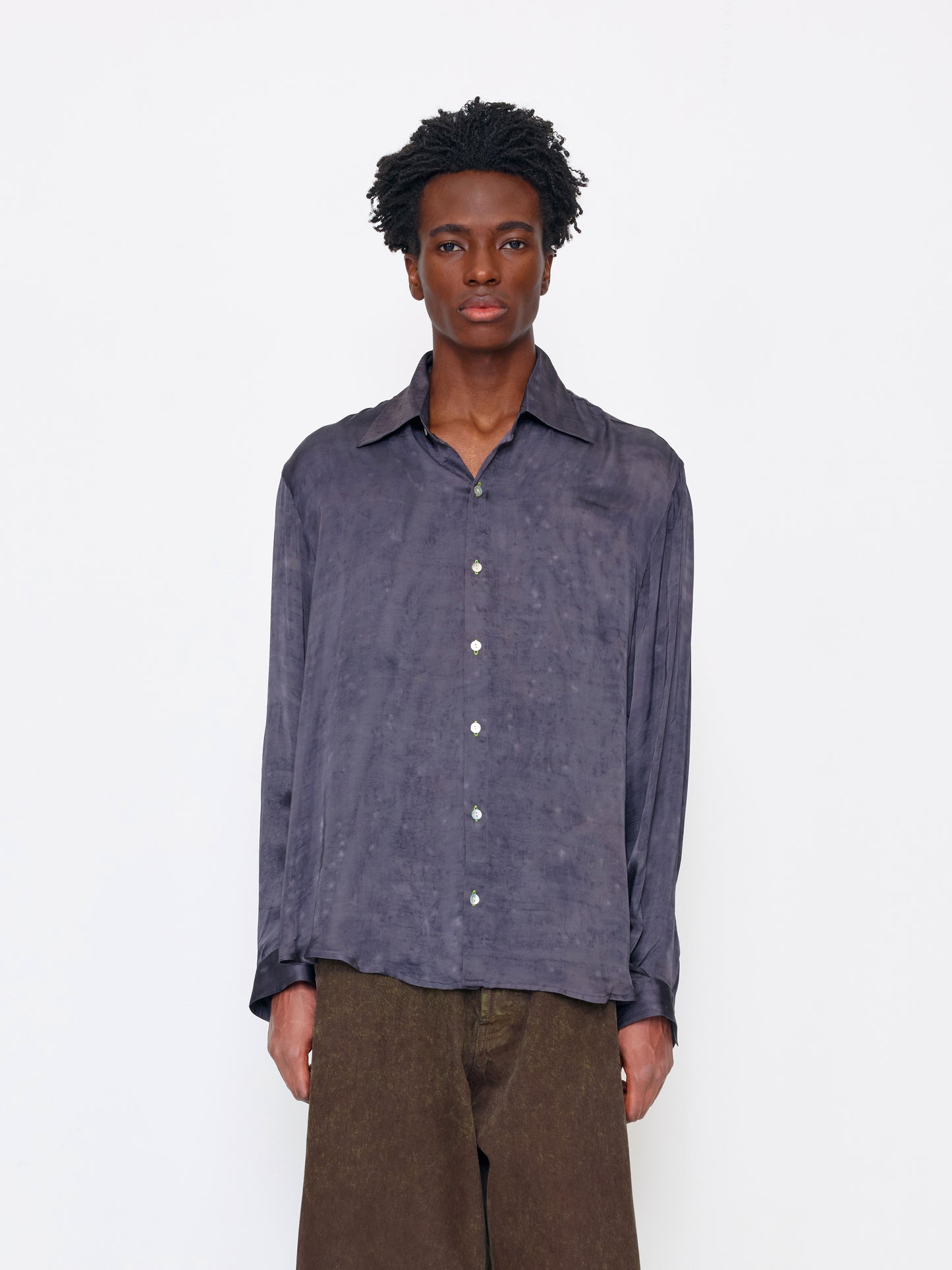 DARK SILVER UNISEX SILK SHIRT