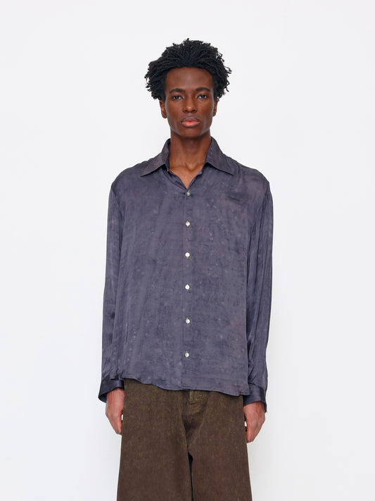 DARK SILVER UNISEX SILK SHIRT