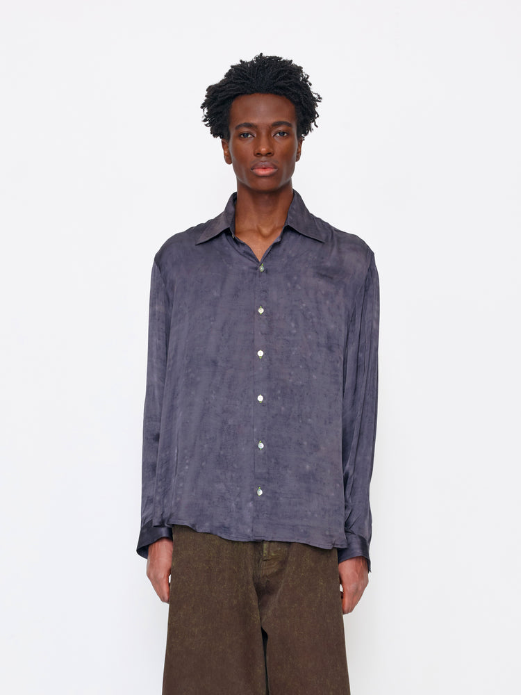 DARK SILVER UNISEX SILK SHIRT