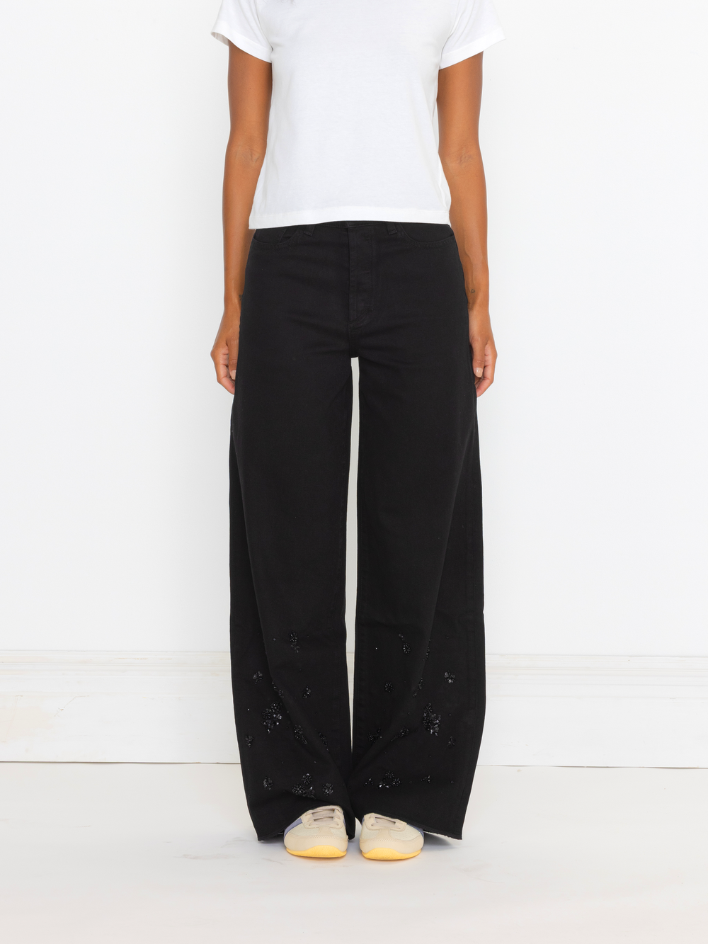 BLACK HAND BEADED UNISEX PANT