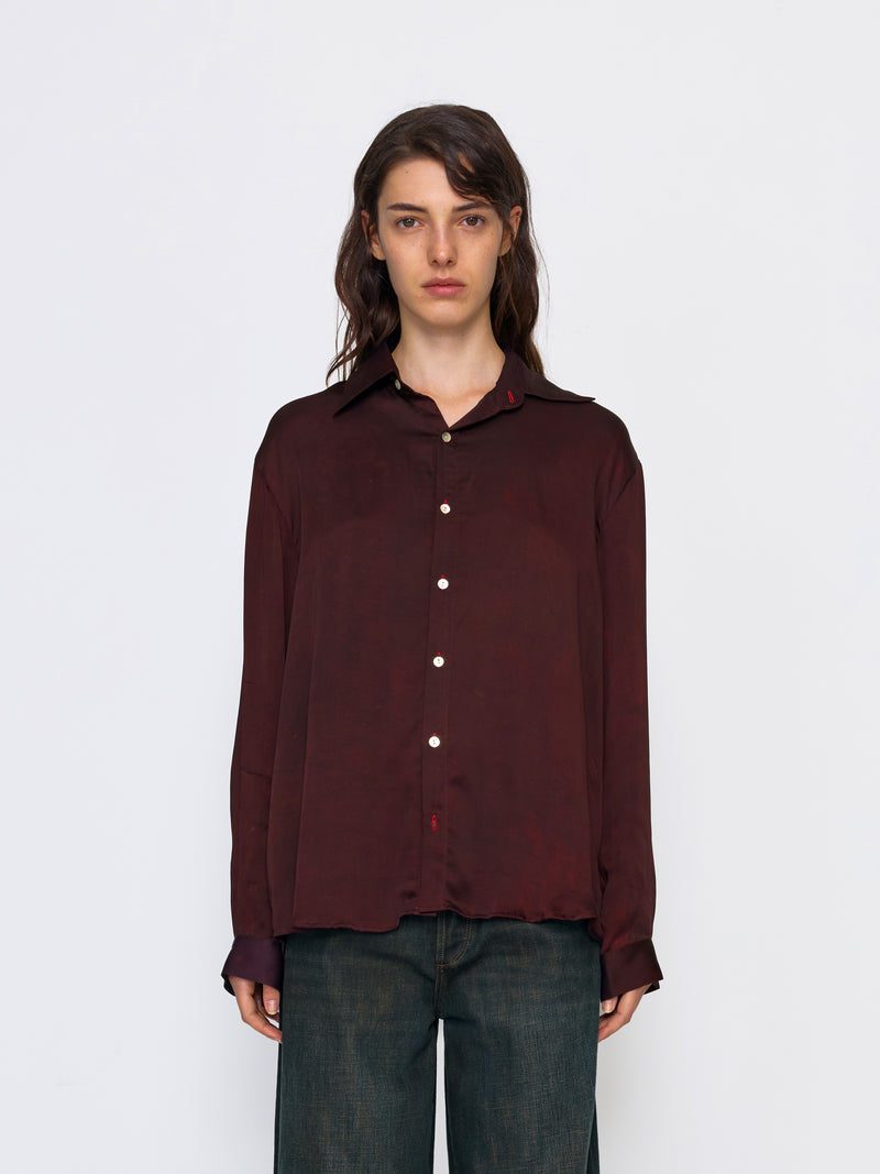 MAROON UNISEX SILK SHIRT