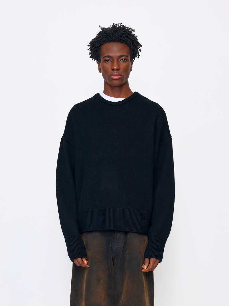 BLACK WOOL SWEATER