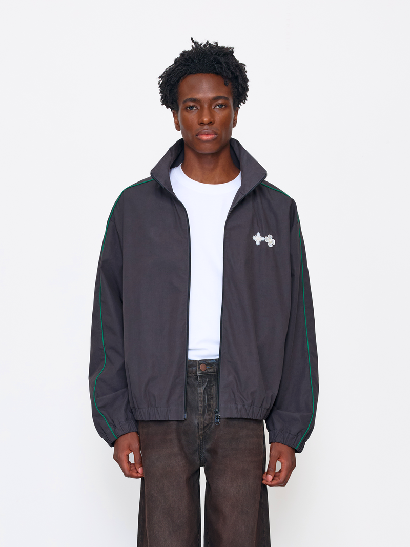GREY GREEN UNISEX FOOTBALL JACKET