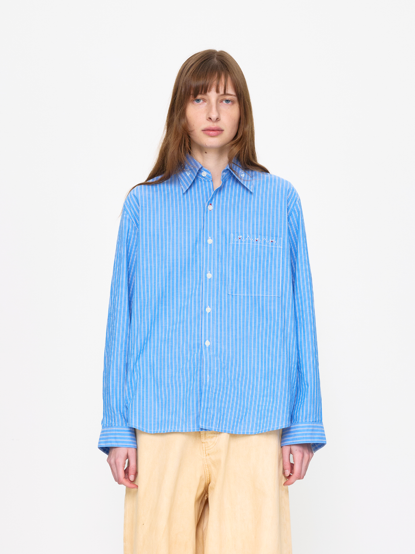 BLUE BEADED UNISEX SHIRT