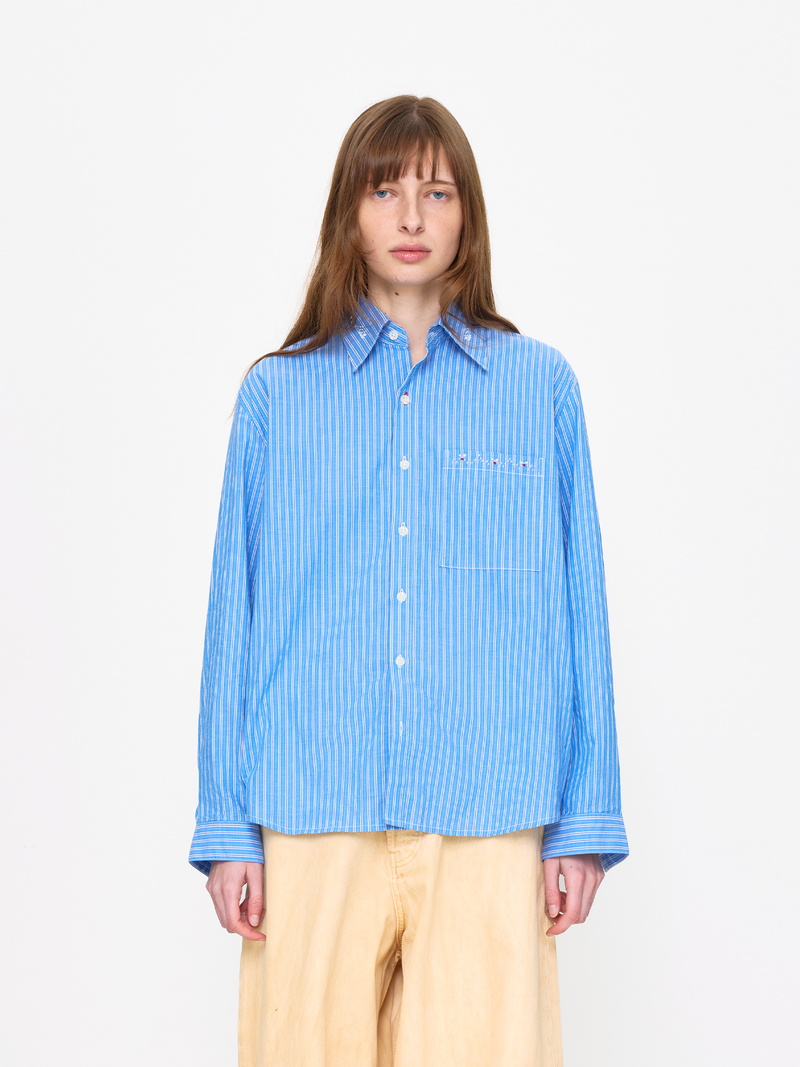 BLUE BEADED UNISEX SHIRT