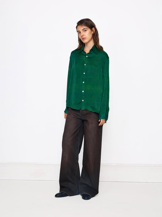 GREEN UNISEX SILK SHIRT