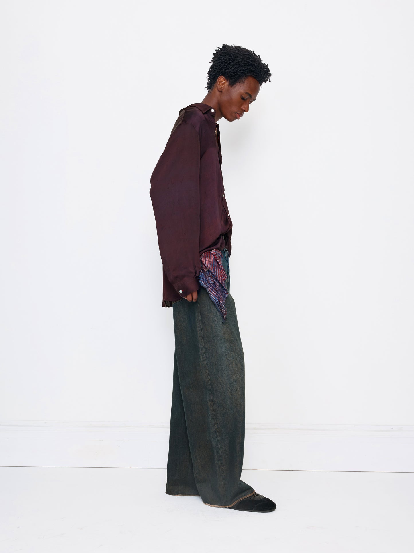 MAROON UNISEX SILK SHIRT