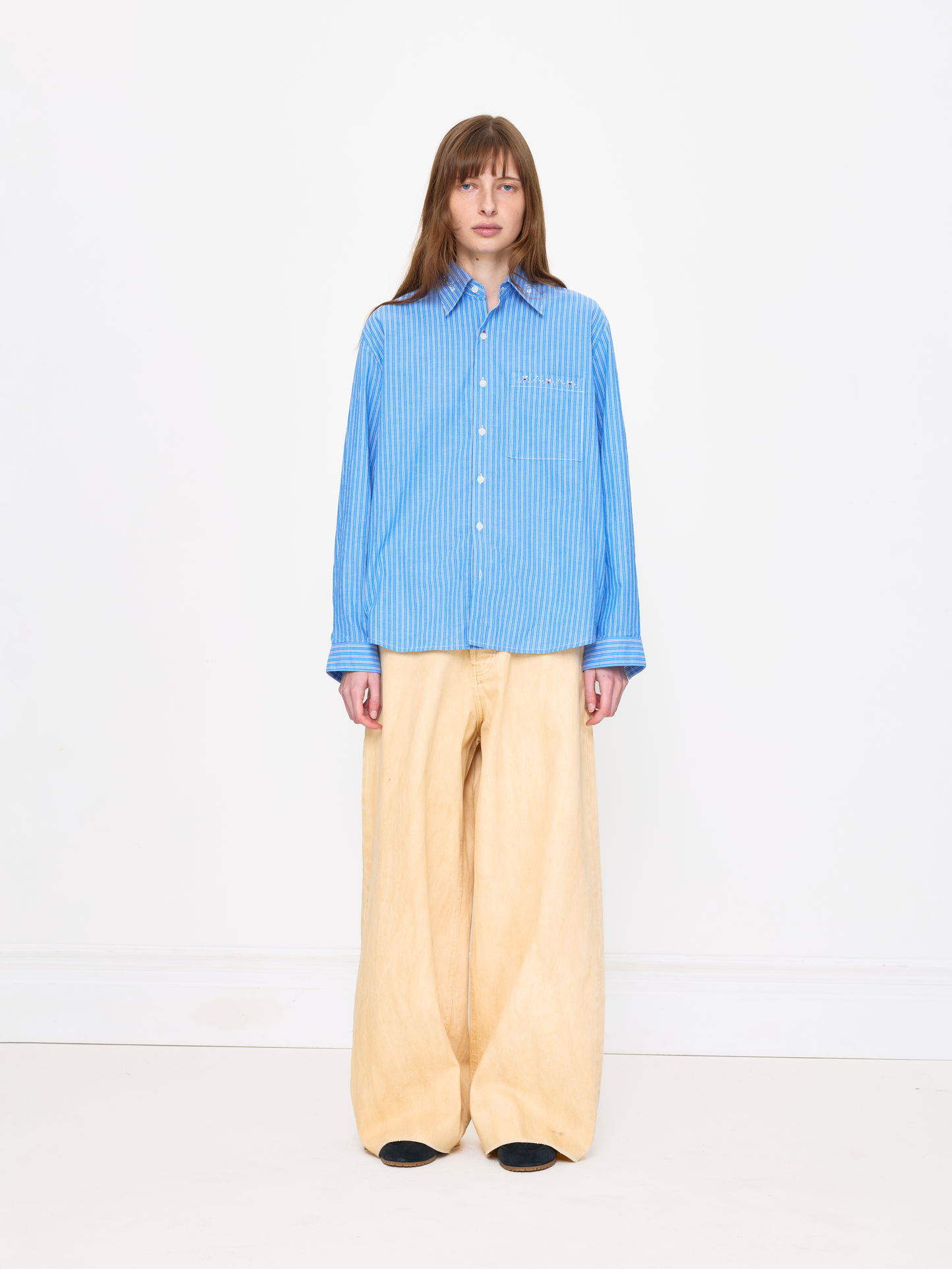 CREAM TIE DYE BAGGY UNISEX JEAN