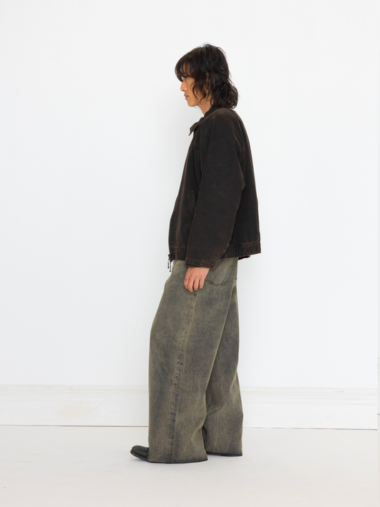GREY BAGGY UNISEX OVERDYED JEAN