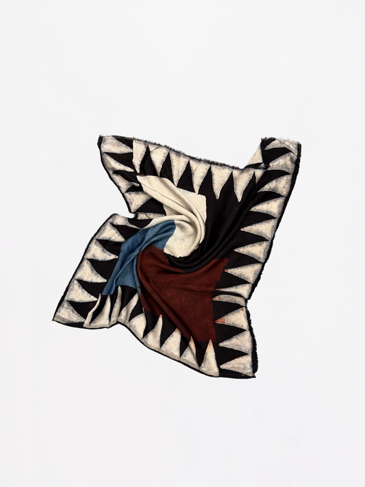 ARTISANAL BLOCK PRINT SILK BANDANA