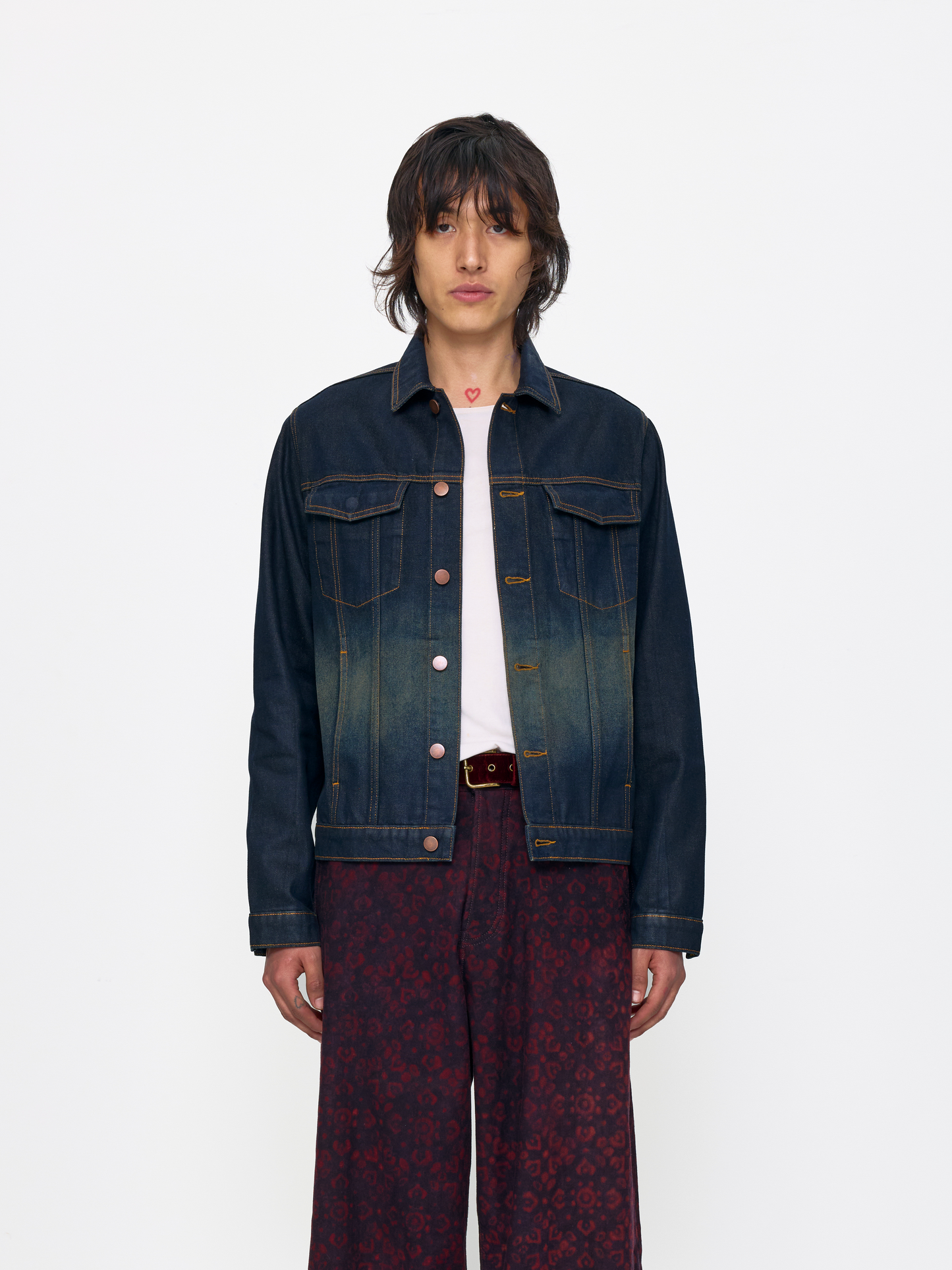 COATED DENIM UNISEX TRUCKER JACKET