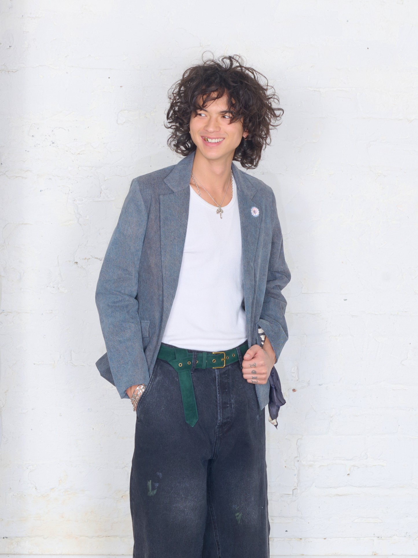 GREY MARBLE UNISEX BLAZER JACKET