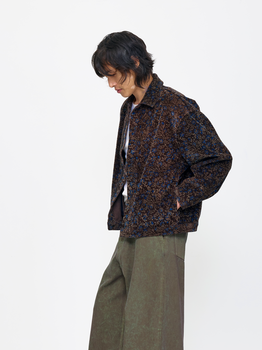 BLACK BLUE UNISEX HAND BLOCK PRINT JACKET