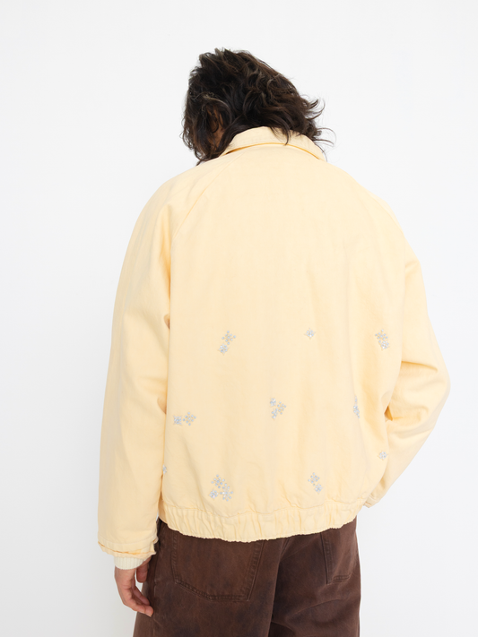 CREAM BEADED OVERSIZED UNISEX BOMBER