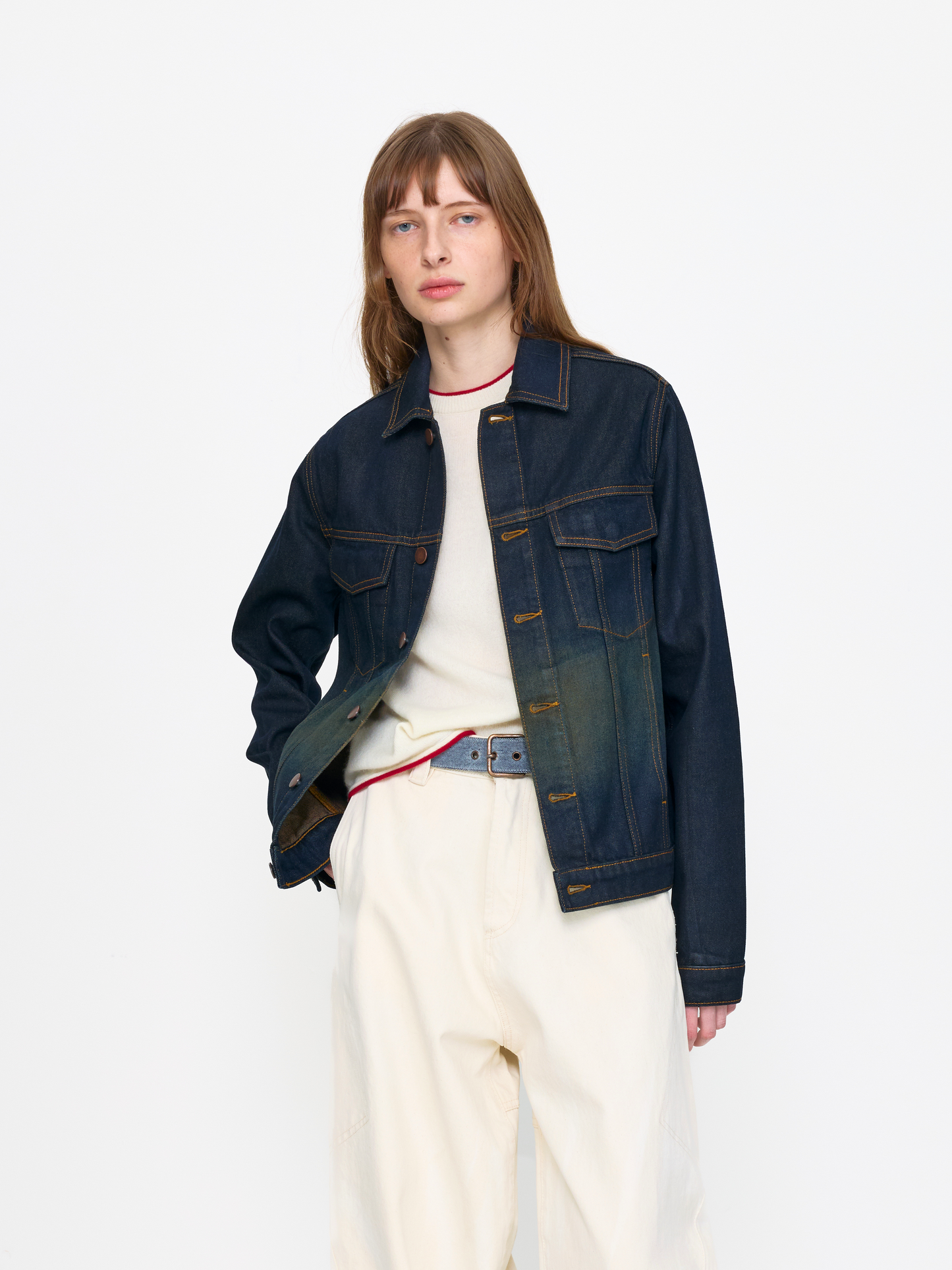 COATED DENIM UNISEX TRUCKER JACKET