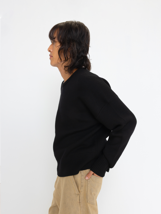 BLACK WOOL SWEATER