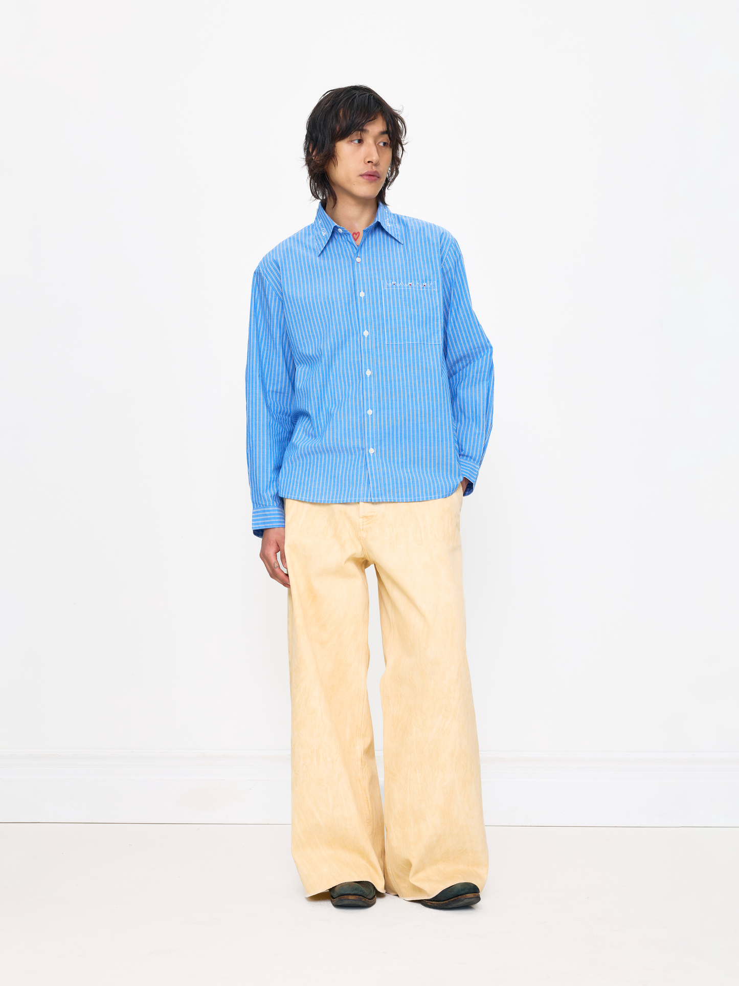 BLUE BEADED UNISEX SHIRT