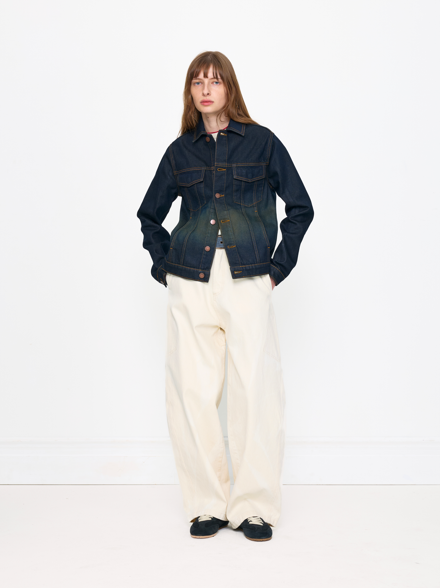 COATED DENIM UNISEX TRUCKER JACKET