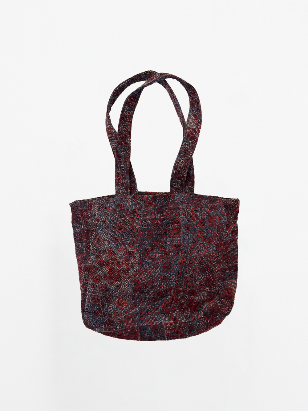 BLOCK PRINT PATCHWORK TOTE BAG